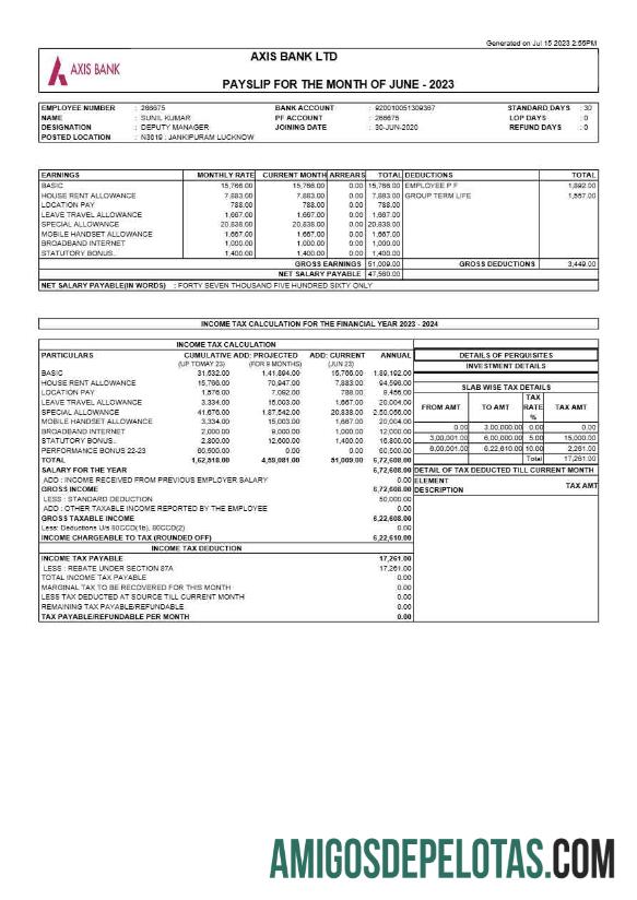 Imprimível Modelo de recibo de pagamento do Axis Bank em formatos Word e PDF.pdf, 1